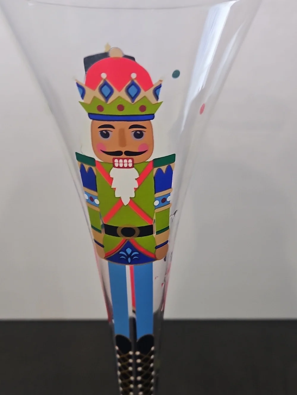 Set Of 2 Pier 1 Nutcracker Themed Hand-Painted Champagne Flutes - Multicolor